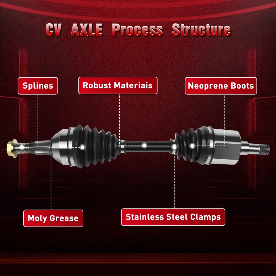 Conjunto de eje delantero Pasajero CV para Pontiac Trans Sport 3,4 L 1997-1998 Foto 2 de 4