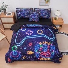 6 Pcs Gaming Bedding Sets for Boys, Boys Twin Bedding Set, Gamer Comforter Se...