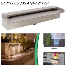 Pool Waterfall Fountain Multiple Sizes Stainless Steel Pool Spillway W/Pipe