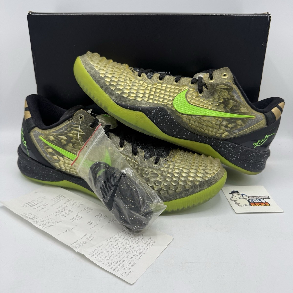 Nike Kobe 8 System SS Christmas 2013 Snakeskin Green Size 12