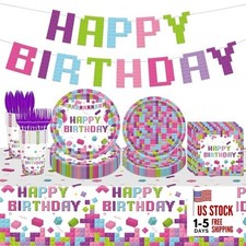 98PCS Birthday Party Supplies Party Decoration Boys Girls Building Blocks