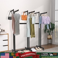 6 Arms Clothing Display Retail Rack Adjustable Floor Standing Metal Garment Rack