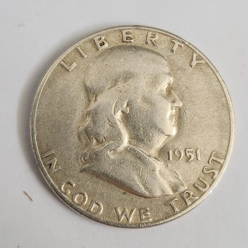 1951 S Franklin Half Dollar AU 90% Silver