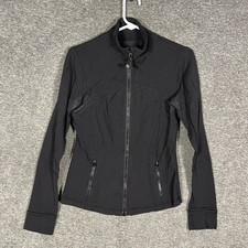 Lululemon Define Jacket Womens 8 Black Full Zip Thumbholes Track Athletic Yoga