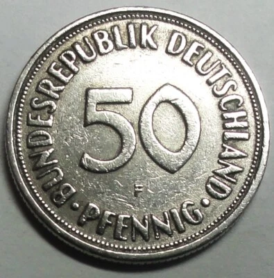 BR Deutschland 50 Pfennig 1986 J Frau beim Pflanzen  vz /xf mit Münztasche - Bild 1 von 4
