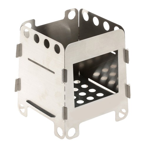 Outdoor Stainless Steel with Titanium Finish Folding Pocket Alcohol Wood Stove - Picture 8 of 12