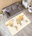 3D Yellow World Map ZHUA185122 Game Non Slip Rug Mat Photo Carpet Zoe