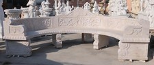 Panchina in Marmo Intagliato a Mano – Stile Classico – L 350 cm
