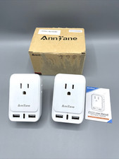 US To UK Travel Plug Adapter 2 Pack with 4 Outlets/3 USB/1 USB-C Ports