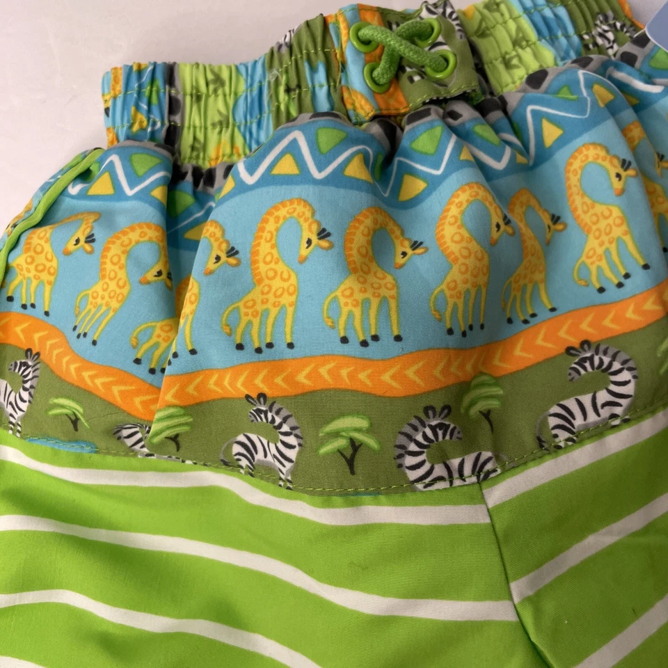 Bañador pañal iplay bebé niño cebra verde safari UPF 50+ reutilizable nuevo con etiquetas 12 M Foto 3 de 4