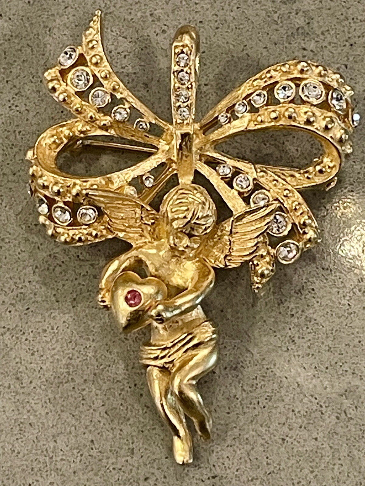 Camrose & Kross JBK Jacqueline Bouvier Kennedy Angel Cherub Pendant Brooch Pin