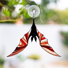Halloween Bat Decor Handmade Suncatcher Stained Glass Bat Creepy Gift