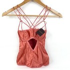 Coco de Mer Corset Size 32C Salmon Pink Satin Underwire Strappy Silk Blend New