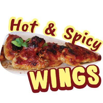HOT & SPICY WINGS Concession Decal sign cart trailer stand sticker equipment