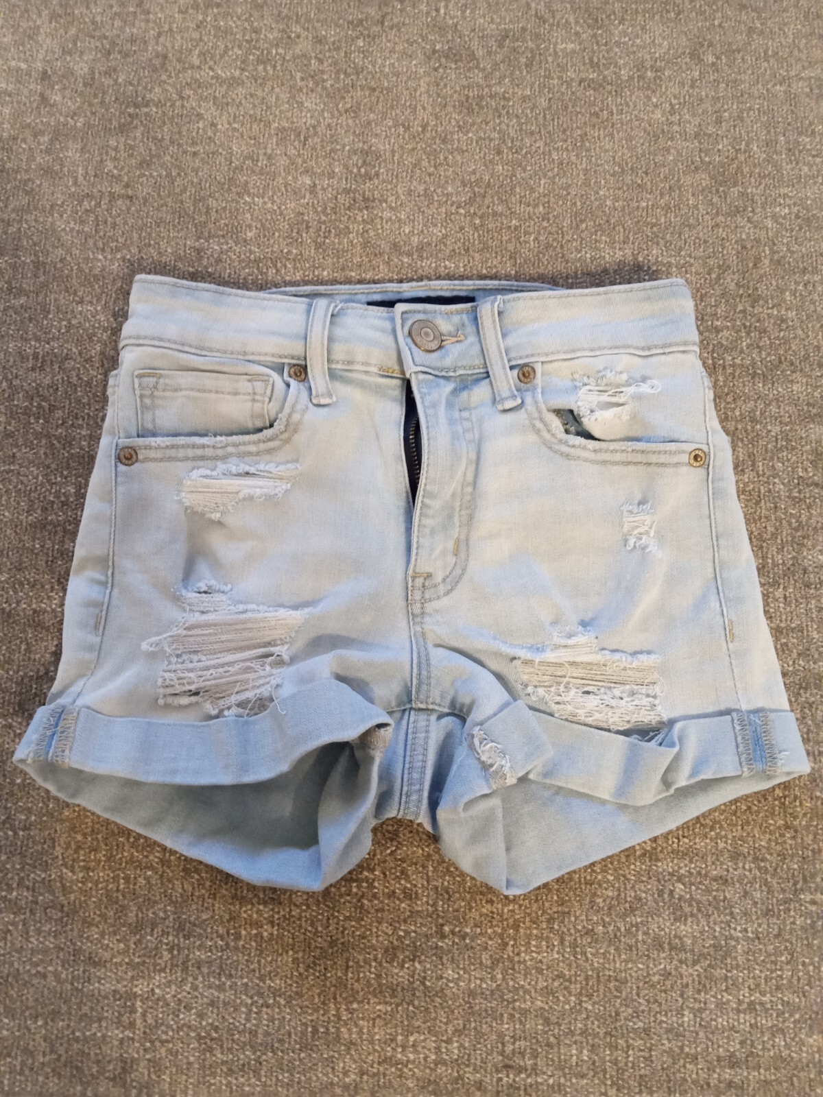 ❤️ 00 Aeropostale Distressed Midi Stretch Jean Shorts Women