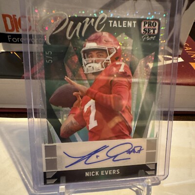 2023 LEAF PRO SET PURE NICK EVERS 5/5 1/1 PURE TALENT ROOKIE AUTO WISCONSIN SSP