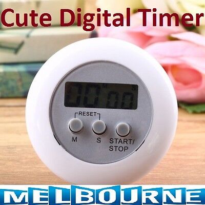 Cute Mini Round LCD Digital Cooking Home Kitchen Countdown UP Timer Alarm New RP