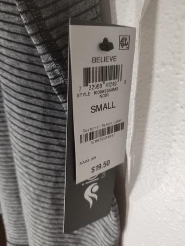 Ideology Women's Strappy Back Grey/Black Striped Active Tank Size Small NWT $19 - Picture 6 of 11