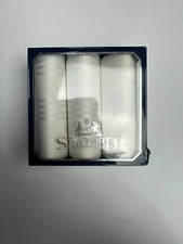 3 Pack Men Handkerchiefs White Cotton Hankies Pocket Square STAFFORD