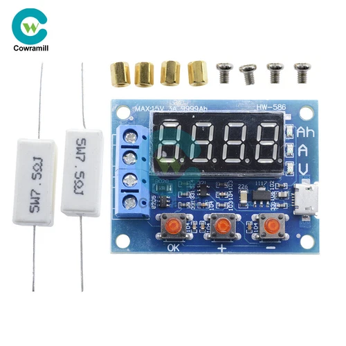 Li-ion Lithium HW-586 Lead-acid Battery Capacity Meter Discharge Tester 18650