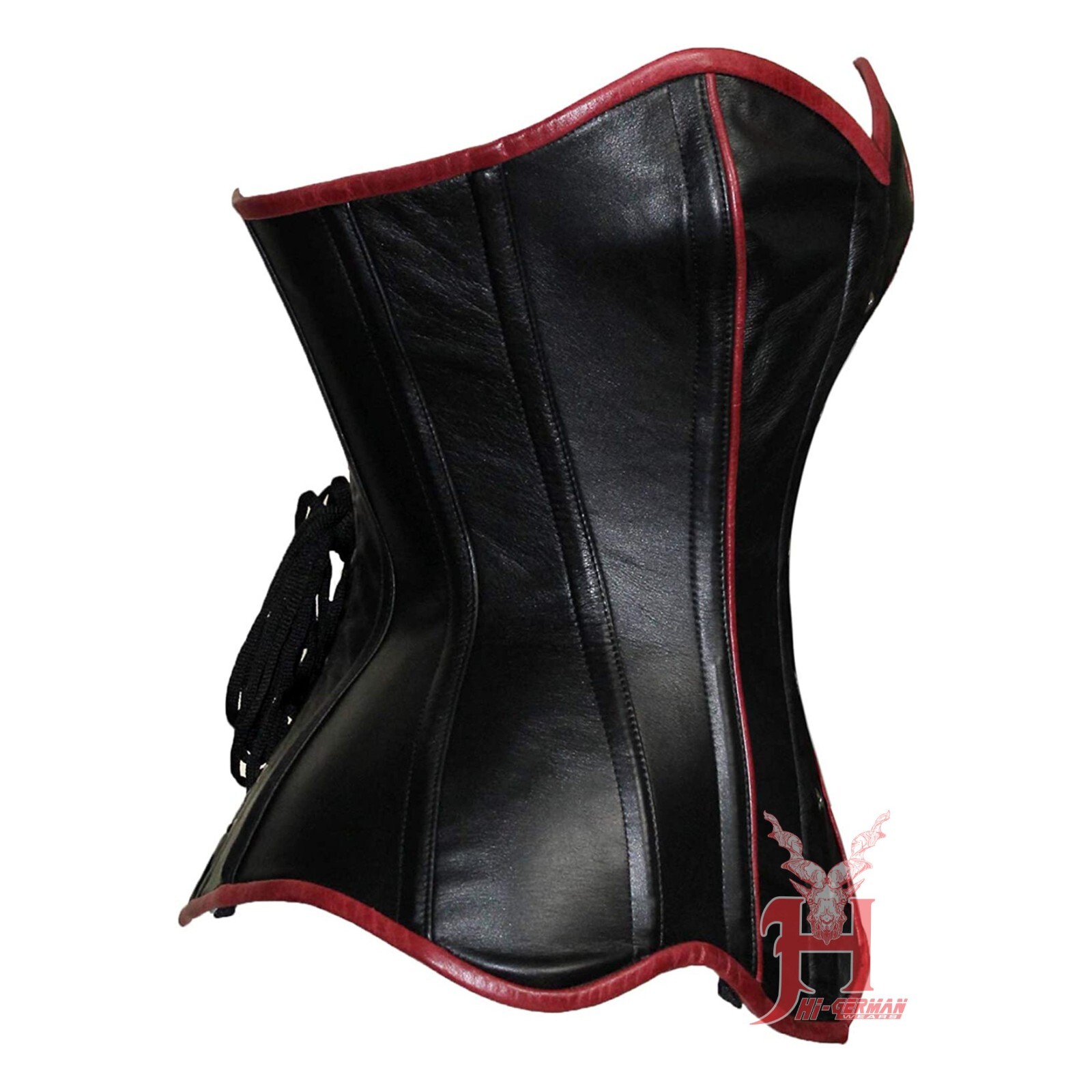 Halbbrust Korsett Schwarz Leder Corsage Gothic H8808 Online Kaufen