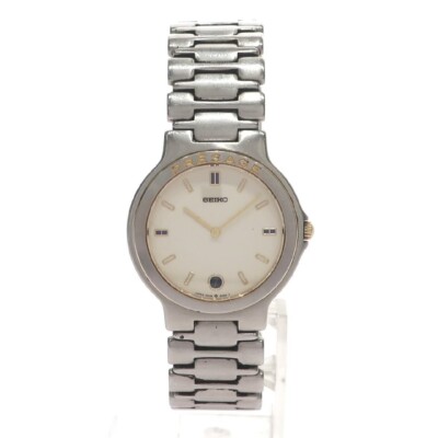 Seiko Presage 9539-6010 Quarz Edelstahl elfenbeinfarbenes Zifferblatt Uhr mit W110