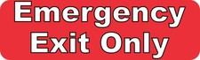 10x3 Emergency Exit Only Permanent Vinyl Sticker Door Wall Business Office Sign