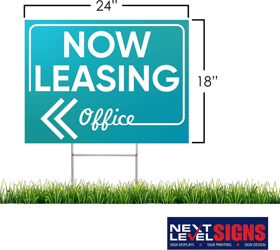 NEXT LEVEL SIGNS Now Leasing Yard Signs 24" W x 18" H Double Sided Waterproof - Image 3 of 4