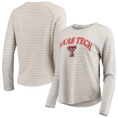Women's Heathered Gray Texas Tech Red Raiders Seaside Striped French Terry