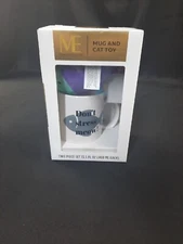 NEW MODERN EXPRESSIONS MUG & CAT TOY SET DON’T STRESS MEOW 13.5 oz