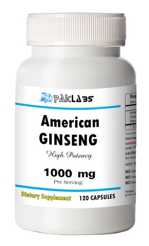 American Ginseng Capsules (Panax) 120 1000mg Boost Mental Performance Energy USA