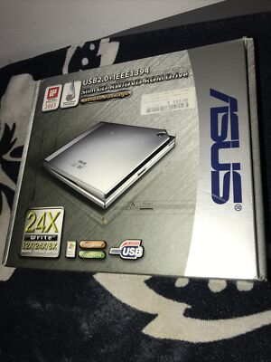 ASUS External Slim Drive DVD-RW Dvd Rom Drive 24X Sealed Box USB2.0 IEEE1394