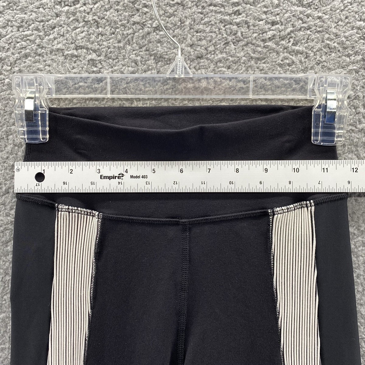 Alo Yoga Womens XS Black & White Striped Contrast High Waist