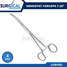4 Rochester Pean Forceps Surgical Medical OB/GYN Instruments Curved 7.25"