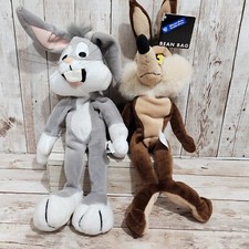 Vintage 1998  1997 Warner Bros Wile E Coyote Bugs Bunny 11" Bean Bag Plush Tag