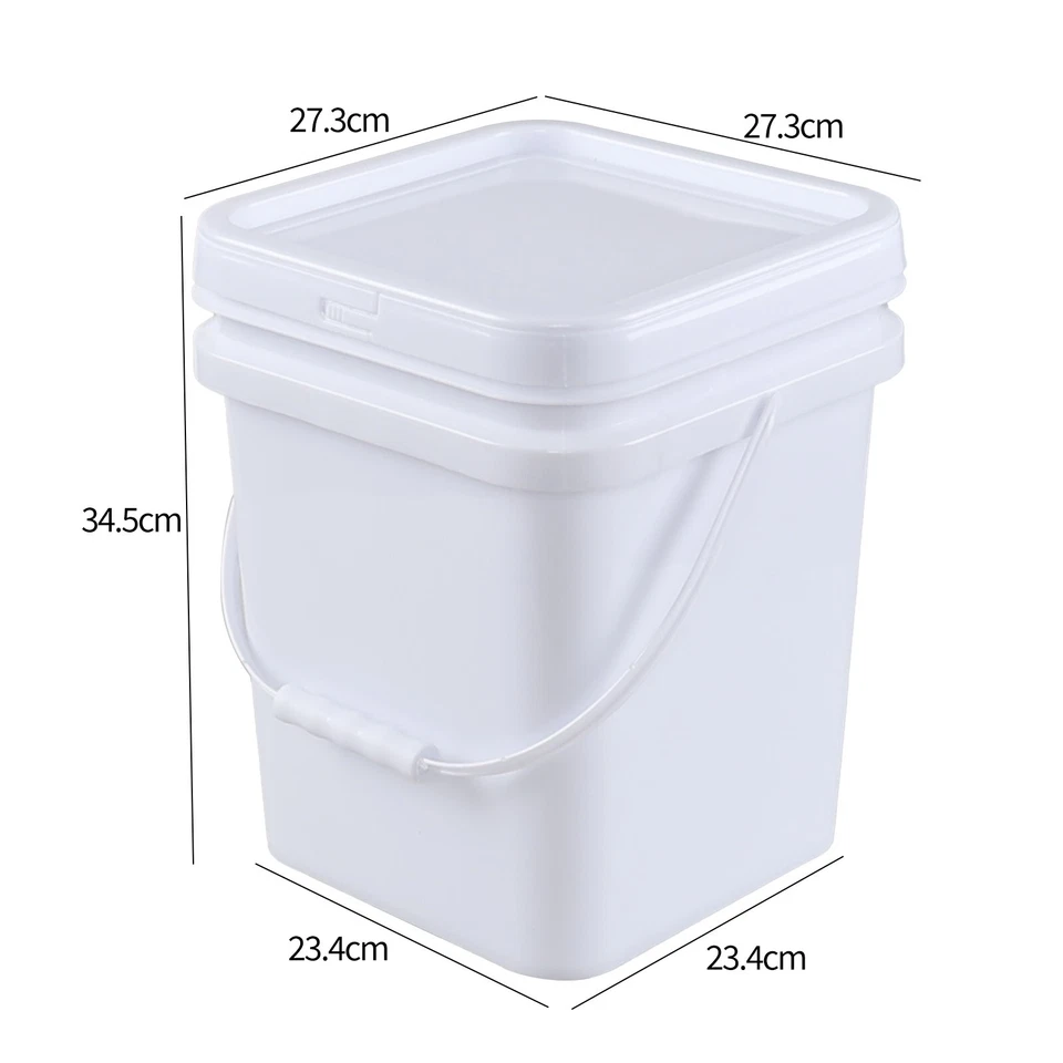 4-Pack 5 Gal Plastic Bucket Pail Food Grade w/ Handle & Lid for Storing Dry Food - Image 4 of 4