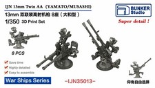 Bunker Studio 1/350 IJN 13mm Twin AA Gun (Yamato/Musashi) 8 pcs IJN35013