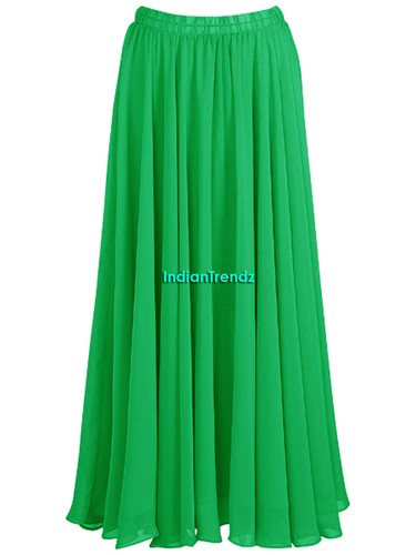 Faldas gitanas de gasa de 2 capas círculo completo danza del vientre flamenco doble falda rock - Imagen 36 de 44