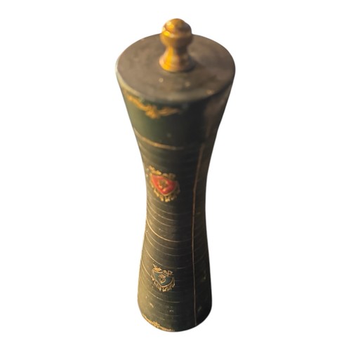 Vintage Machina Temperata Brass Leather PEPPER MILL Made in Italy - Picture 6 of 7