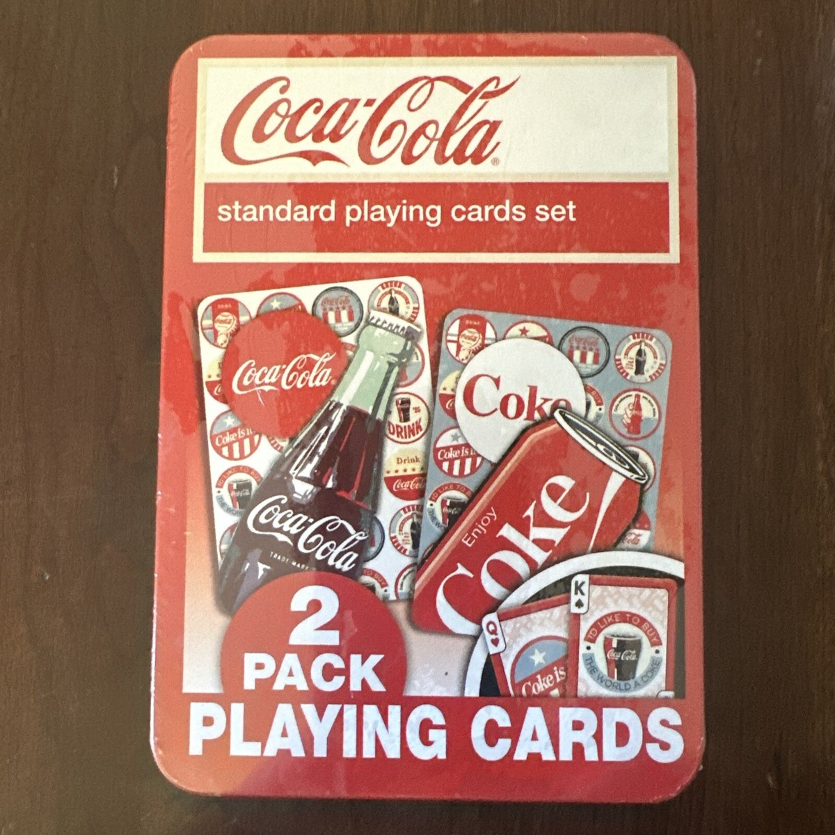 NEW sealed Coca Cola Coke Standard Playing Cards Set 2pk In Tin
