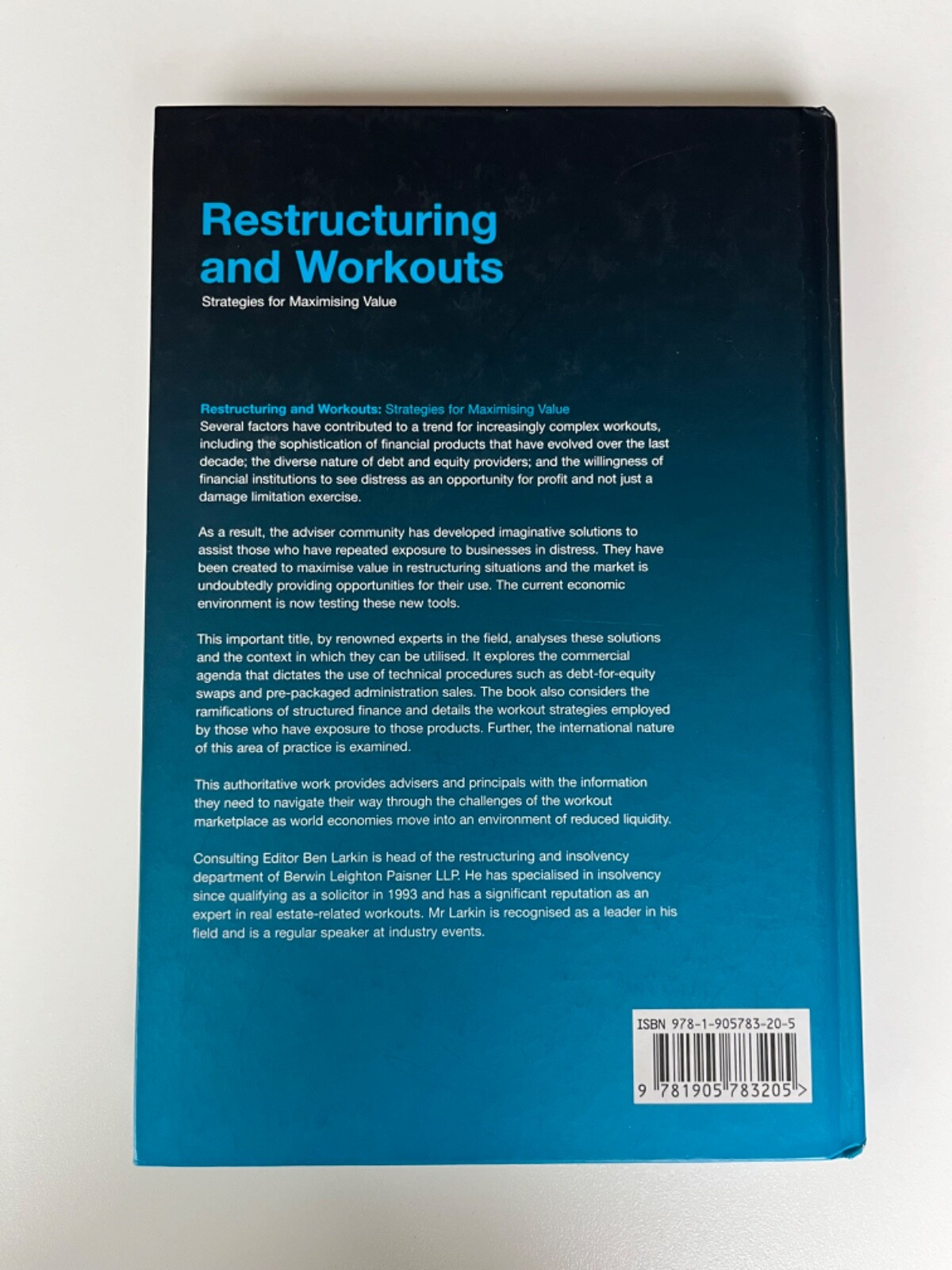 Restructuring and Workouts : Strategies for Maximising Value by Ben ...