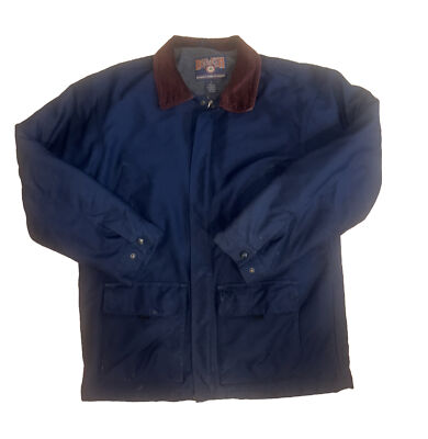 Duluth Trading Barn Chore Coat Mens Medium Blue Fleece Lined Corduroy Coat 