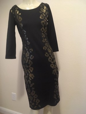 #19 NWT!  Women's Scuba Bodycon Dress by GB, Sz: Small, Leopard Print
