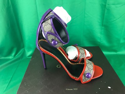 ⭐️ GUCCI SANDALS DECOLLETE WOMAN FABRIC PAINT MOD. 408273 KLQD0 9764