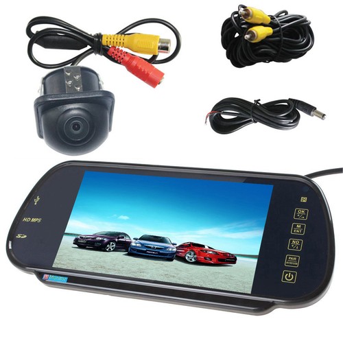 7" MP5 Bluetooth Car Rearview Mirror Monitor Night Vision Reverse Camera Kits - Picture 2 of 10
