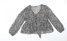 MINT VELEVT Womens Animal Polyester Blend Blouse Size 12 V-N