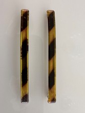 2 Goody Stay Tight Vtg Clasp Clip Hair Barrettes 3  USA Mock Tortoise Shell L68