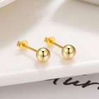 18ct Gold 3mm Plain Ball Stud Earrings - Pair-