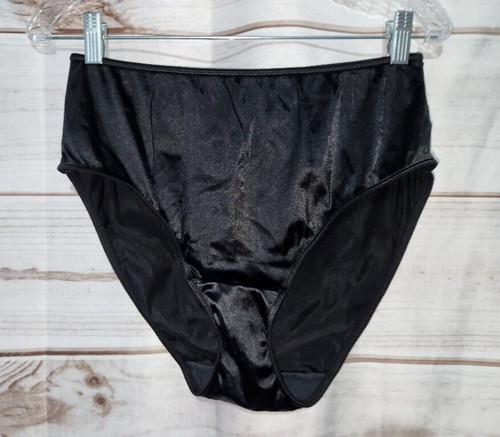 VTG Lane Bryant INTIMATES Hi Cut BLACK Liquid Satin Side Tag Plus 18 20