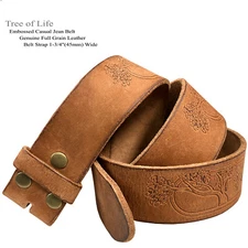 Embossed Casual Genuine Full Grain Leather Belt Strap 1-3/4"(45mm) Wide